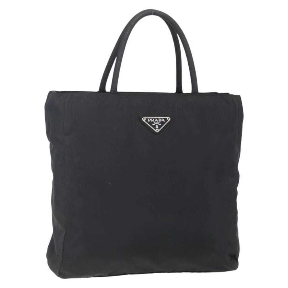 PRADA Hand Bag Nylon Black Silver Auth 153198 - Picture 2 of 16